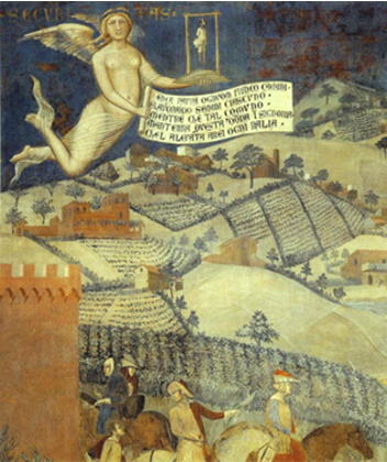 Ambrogio Lorenzettti - 'Effetti del buon governo' (the effects of good government) (c. 1338).